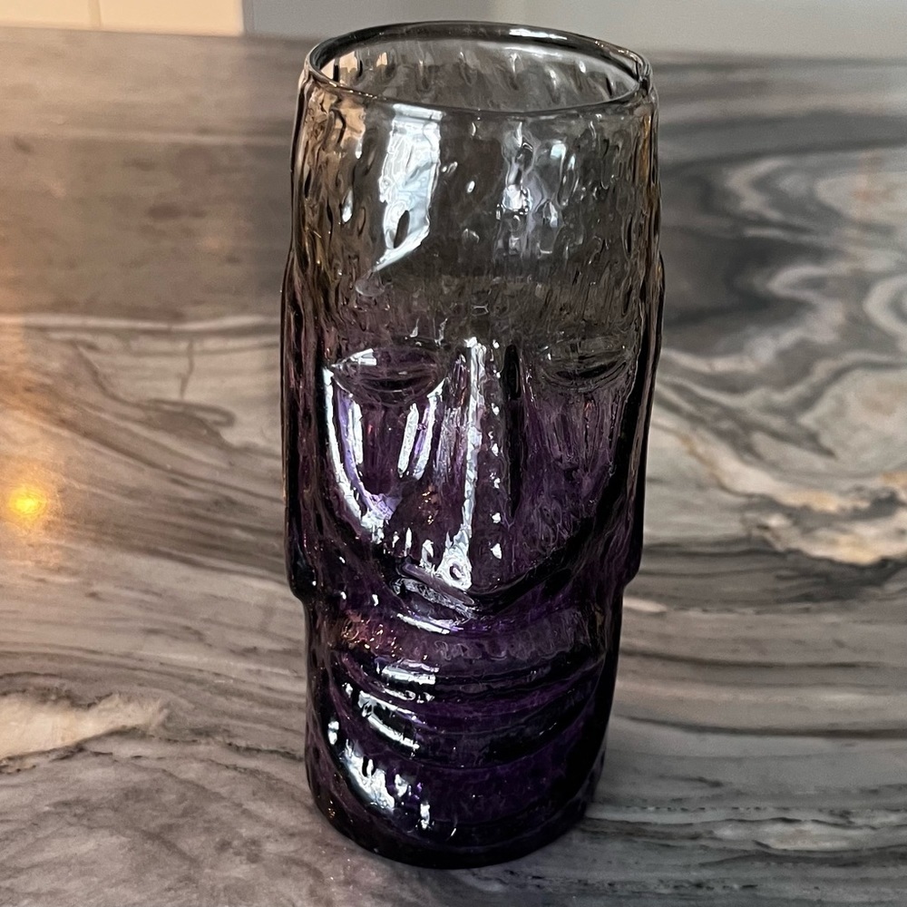 Andrew Iannazzi Moai Tiki Mug In Lava Gray To Amethyst Signed - Picture 3 of 10